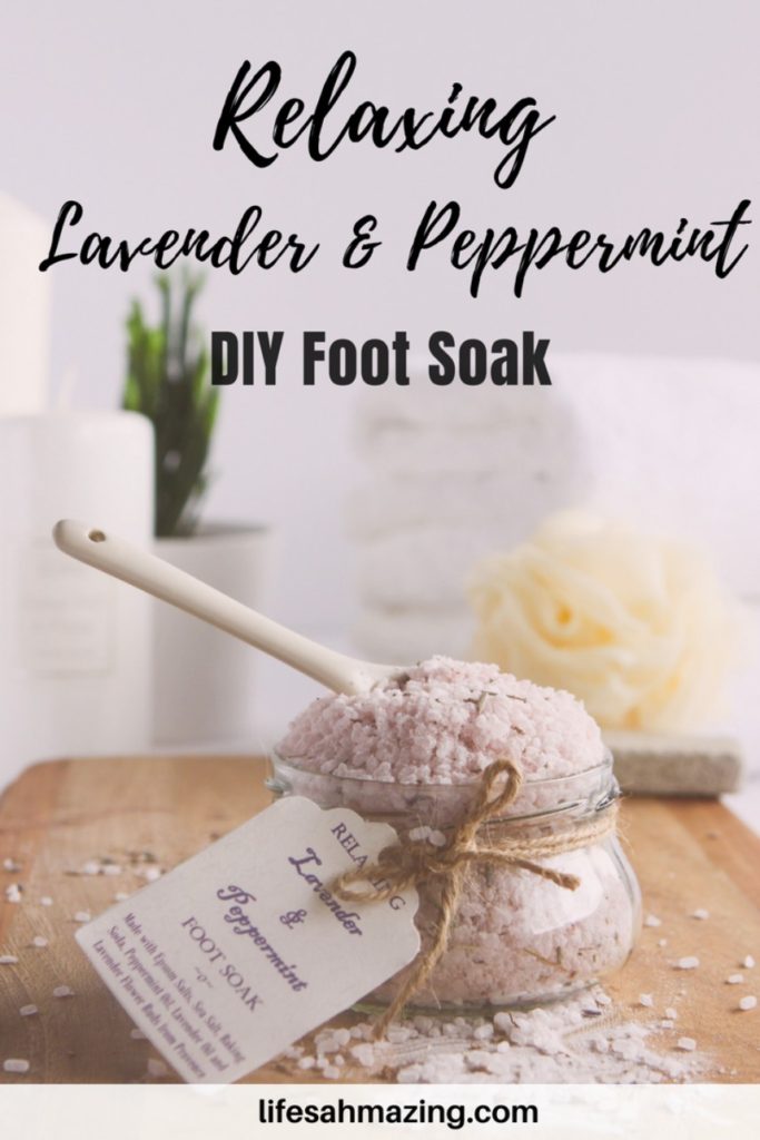DIY Lavender and peppermint foot soak | Gift ideas, mother's day, home spa kit
