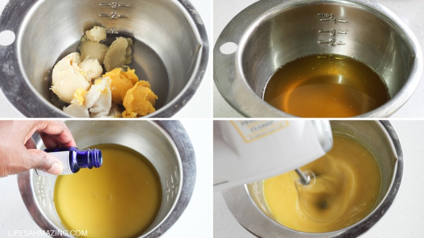 homemade whipped non-greasy body butter with coconut oil, shea and cocoa butter