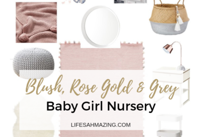 pink and grey nursery with rose gold accents moodboard and ideas