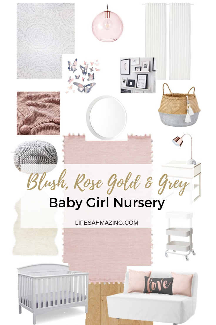 Chic Blush, Rose Gold and Grey Nursery: Inspiration and Moodboard