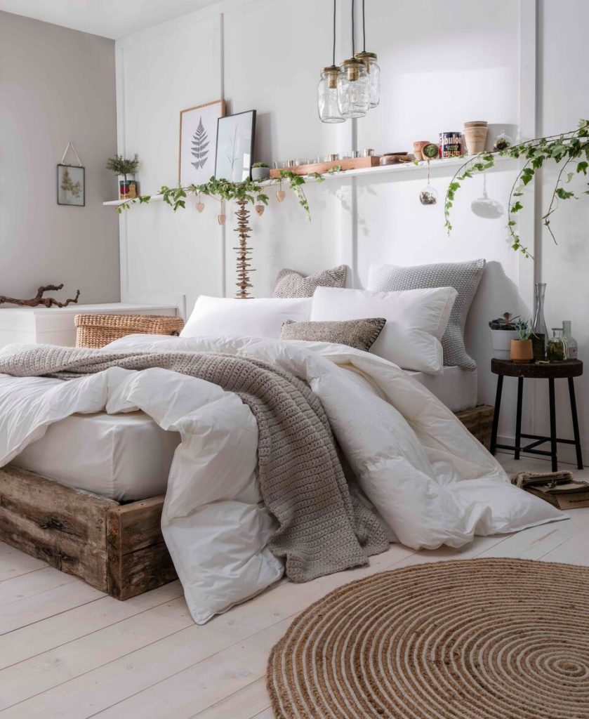 String Lights Above Bed