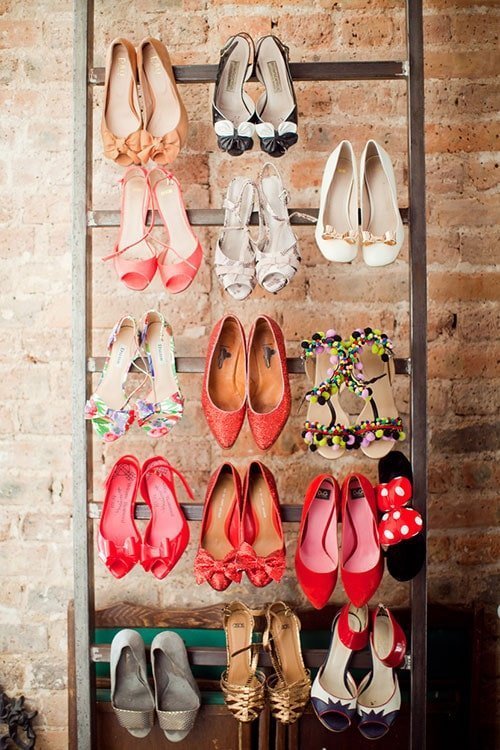 Another storage hack is to use your belongings as decor in a small bedroom.