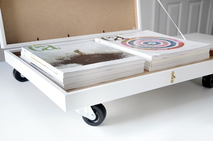 Under the bed storage using ikea picture frames
