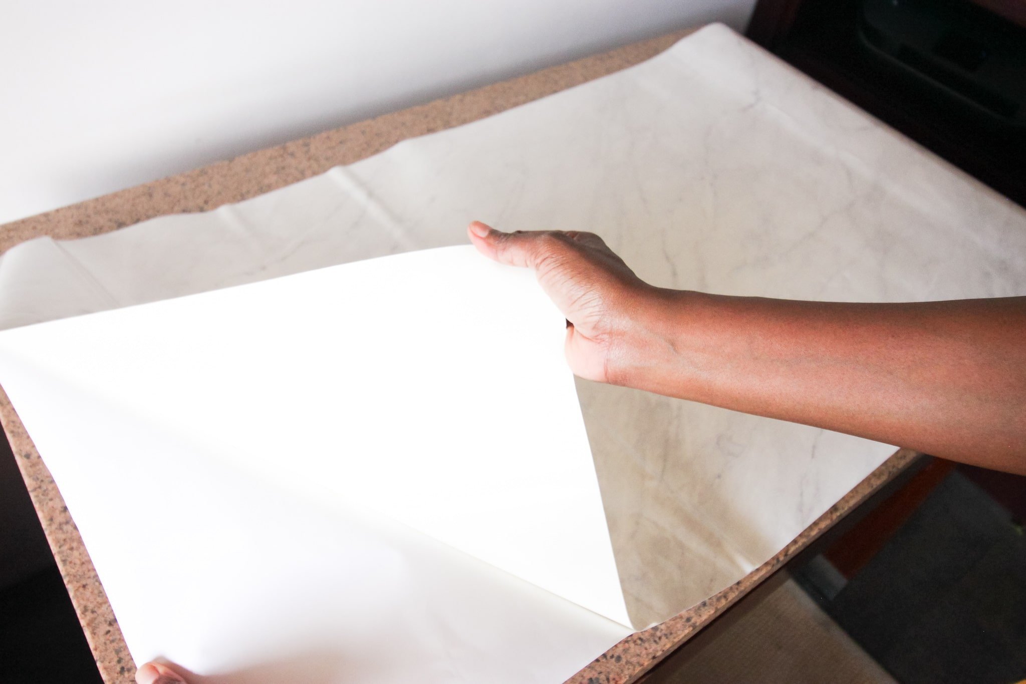 How to Easily Transform an Old Desk with Marble Contact Paper Life's