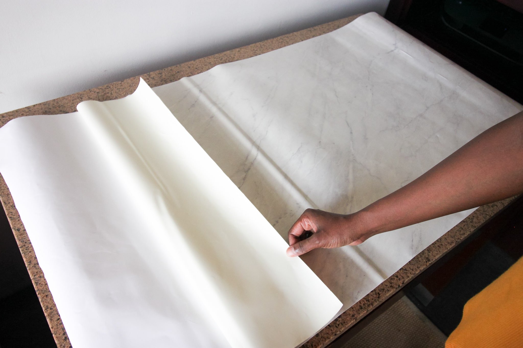 How to Easily Transform an Old Desk with Marble Contact Paper Life's