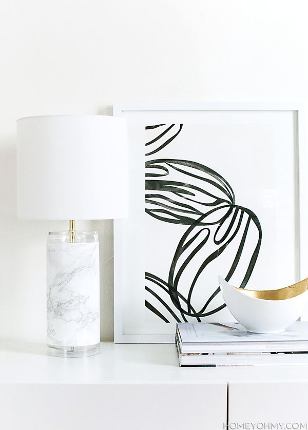 Marble and acrylic lamp makeover