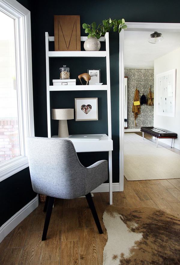 small home office with ladder desk