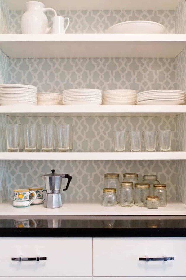 How to Update an Old Kitchen Shelf with Contact Paper