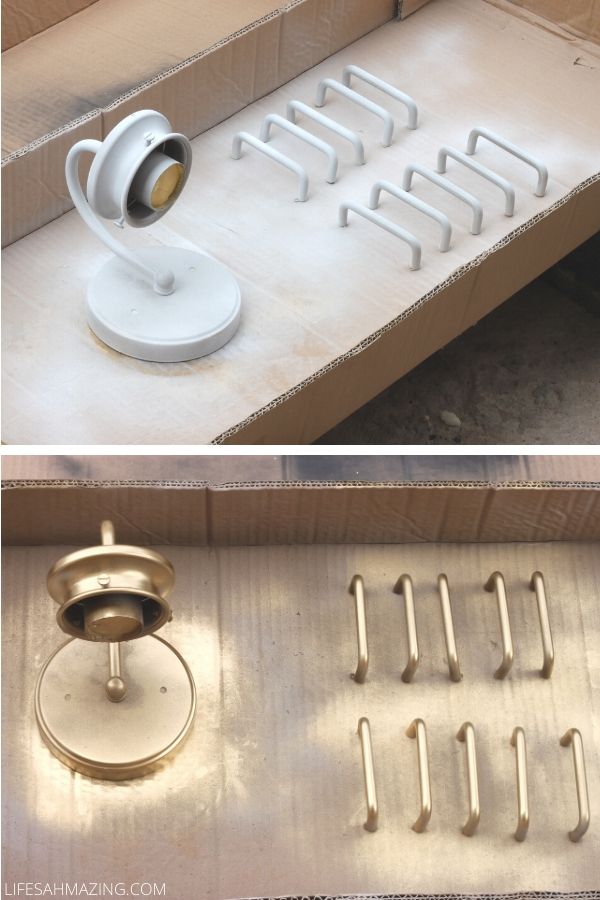 Spray Paint Cabinet Hardware And Hinges, How To Spray Paint Kitchen Door Handles