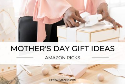 Woman packing a gift for mom